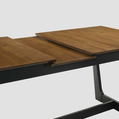 PAHKEL Rubber Wood Folding Table Adjustable 160-195x90x76 cm
