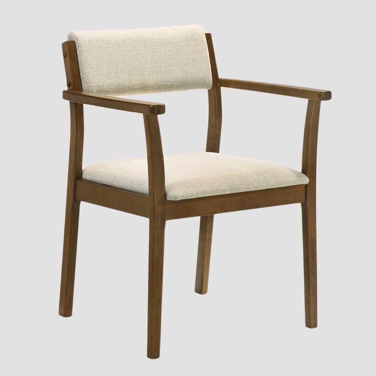 Set of 2 chairs PAHKEL Set of 2 Rubberwood Chairs with Upholstered Seats