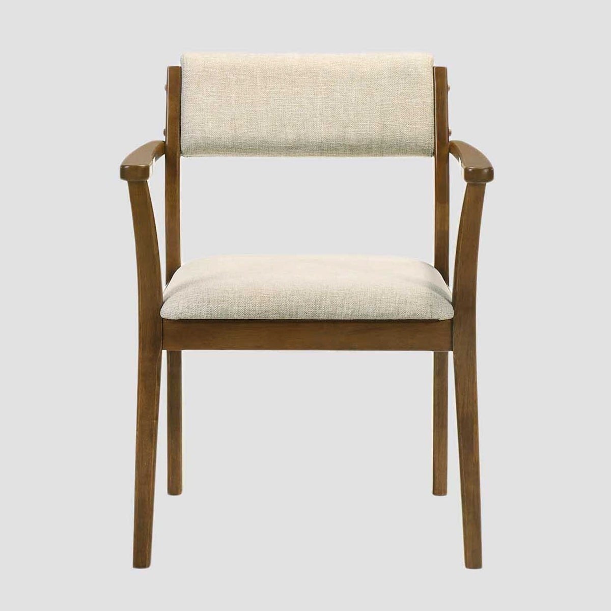 Set of 2 chairs PAHKEL Set of 2 Rubberwood Chairs with Upholstered Seats