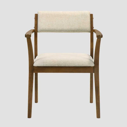 Set of 2 chairs PAHKEL Set of 2 Rubberwood Chairs with Upholstered Seats