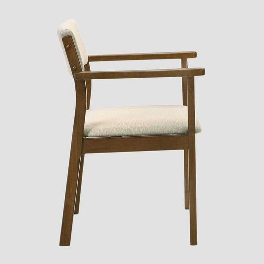 Set of 2 chairs PAHKEL Set of 2 Rubberwood Chairs with Upholstered Seats