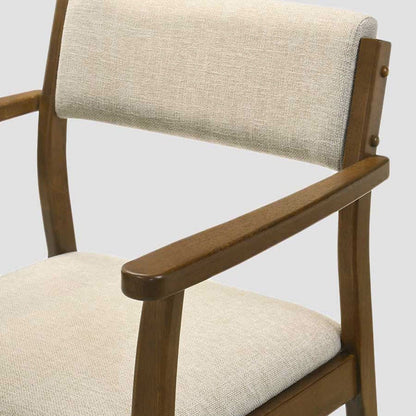 Set of 2 chairs PAHKEL Set of 2 Rubberwood Chairs with Upholstered Seats
