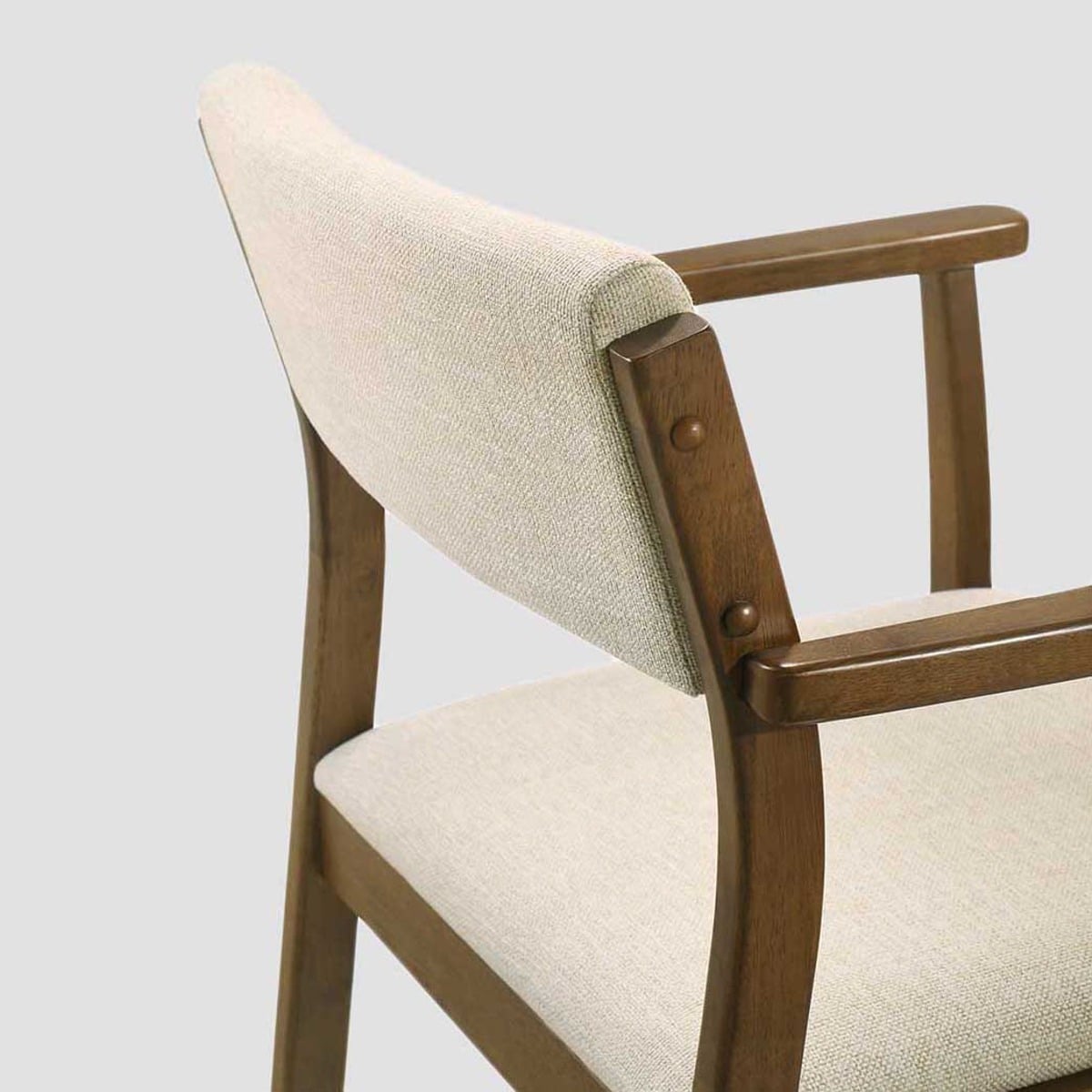 Set of 2 chairs PAHKEL Set of 2 Rubberwood Chairs with Upholstered Seats