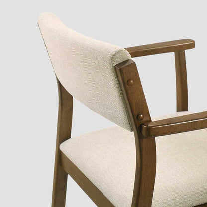 Set of 2 chairs PAHKEL Set of 2 Rubberwood Chairs with Upholstered Seats