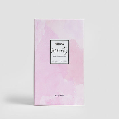 Serenity Fragrance Kit Rose & Linen Cotton 210g + 10ml