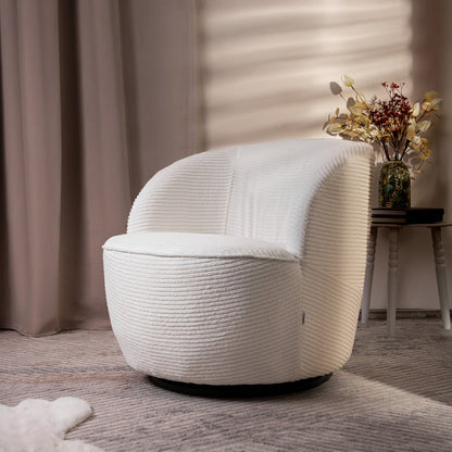 SVINGEN FASO Stucco Swivel White Armchair 65.5x77x69cm