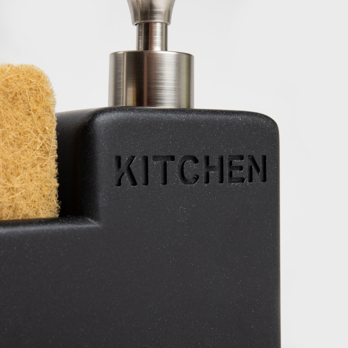 DOSSE Black Kitchen Dispenser with Brush and Sponge Holder