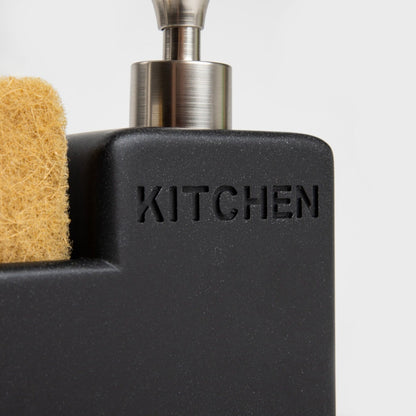DOSSE Black Kitchen Dispenser with Brush and Sponge Holder