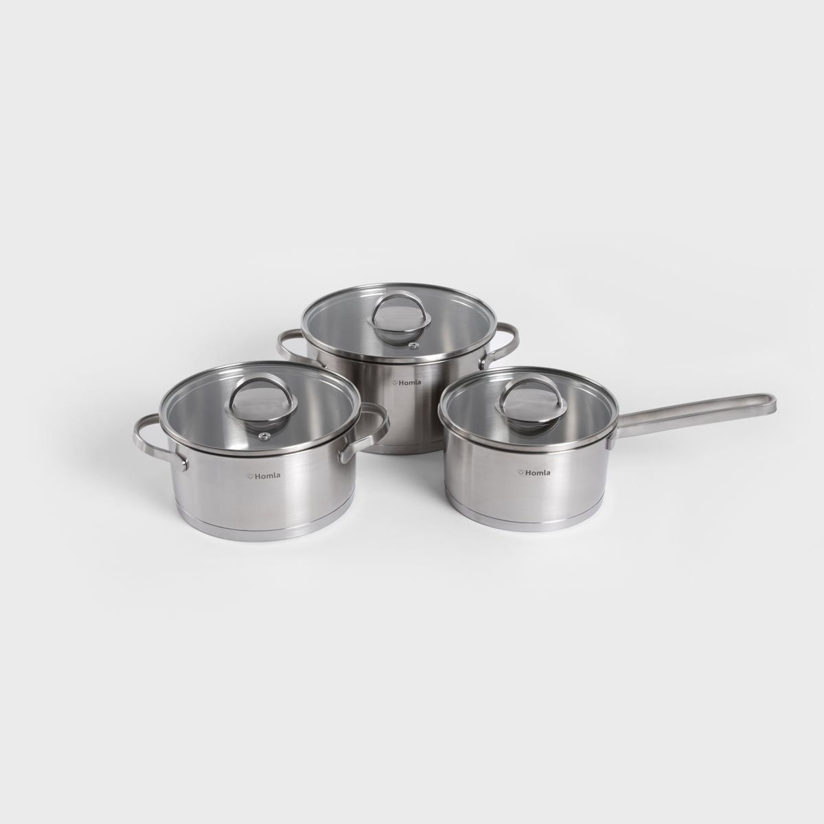 Pots set EATALY Stainless Steel 6-Piece Pot Set with Glass Lids