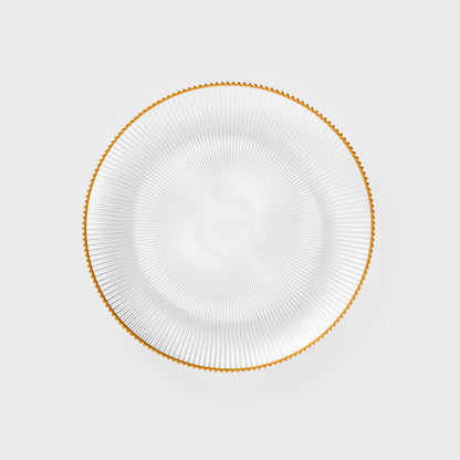 LYNN Glass Dinner Plate 28 cm with Gold Rim