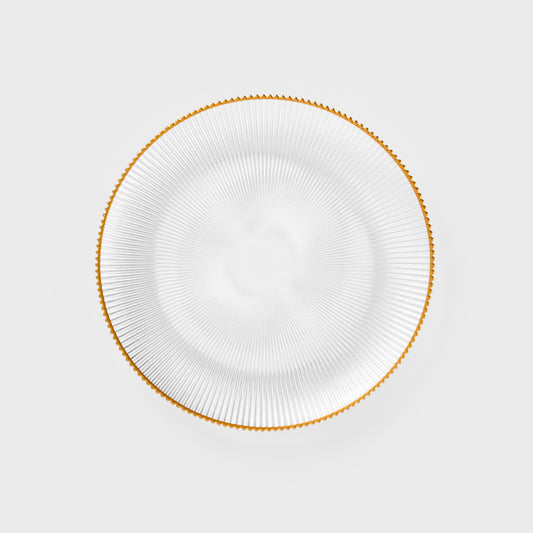 LYNN Glass Dinner Plate 28 cm with Gold Rim