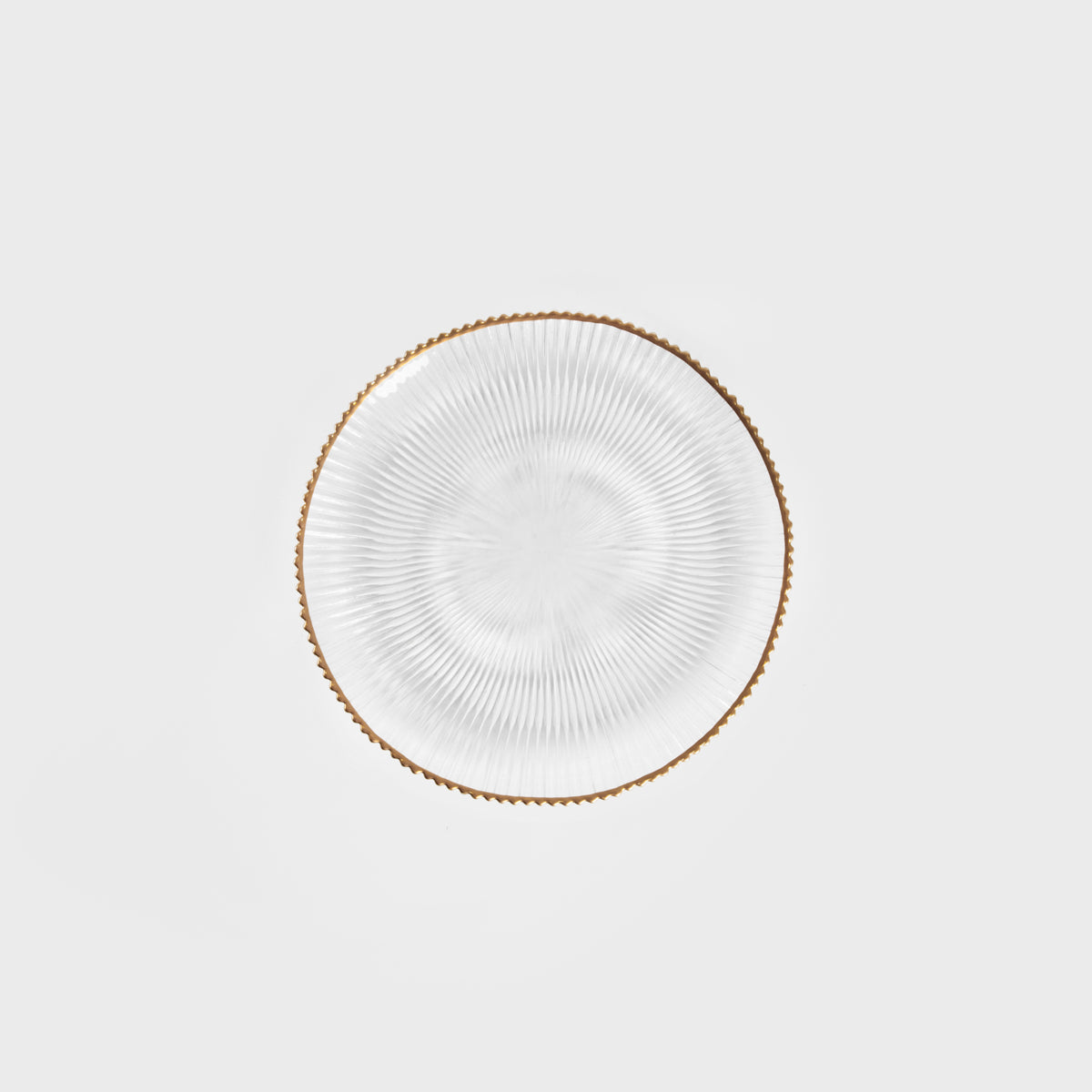 LYNN Glass Dessert Plate 21cm with Gold Rim