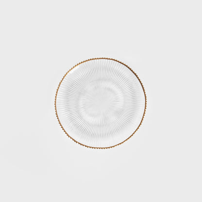 LYNN Glass Dessert Plate 21cm with Gold Rim