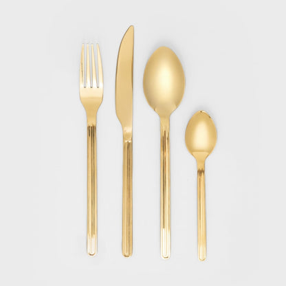 ROOTS Gold Striped 16-Piece Cutlery Set for 4 Persons