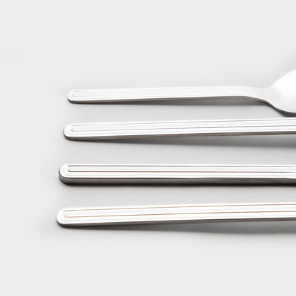 ROOTS Silver Striped 16-Piece Cutlery Set