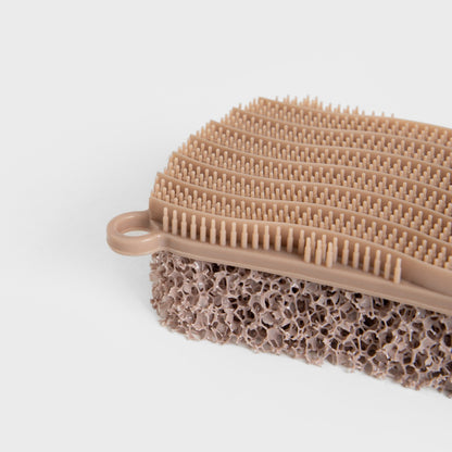 Easy Clean Silicone Double-Sided Sponge Taupe 13x7 cm