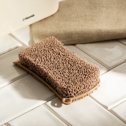 Easy Clean Silicone Double-Sided Sponge Taupe 13x7 cm