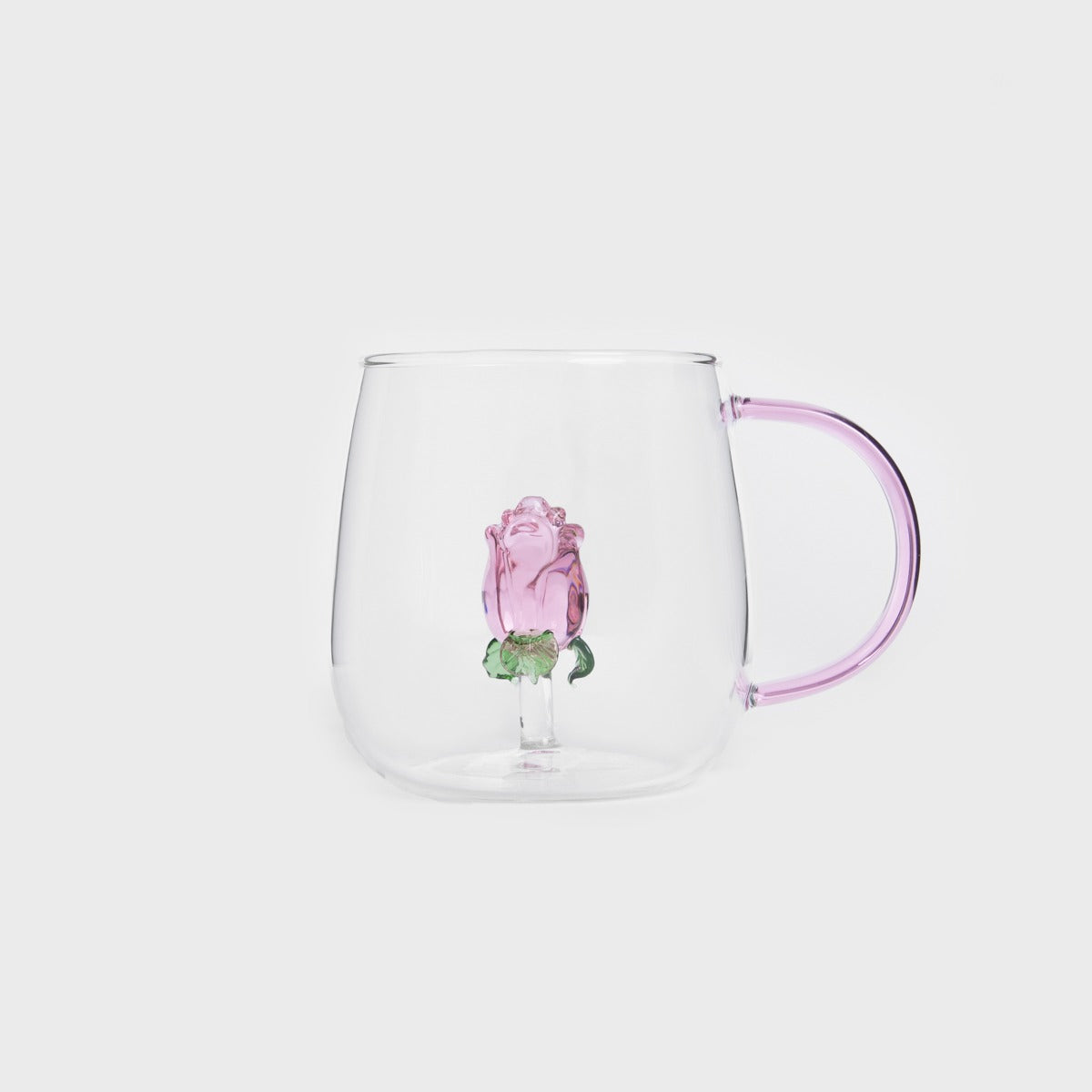 Rosado Glass Mug with Rose Design 0.4L