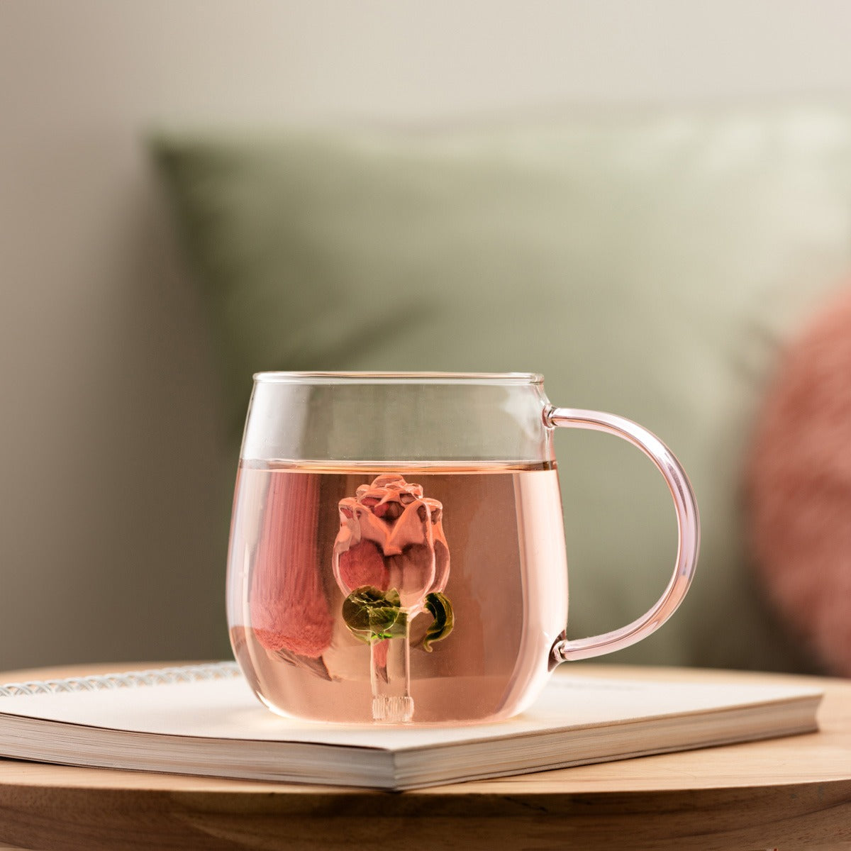 Rosado Glass Mug with Rose Design 0.4L