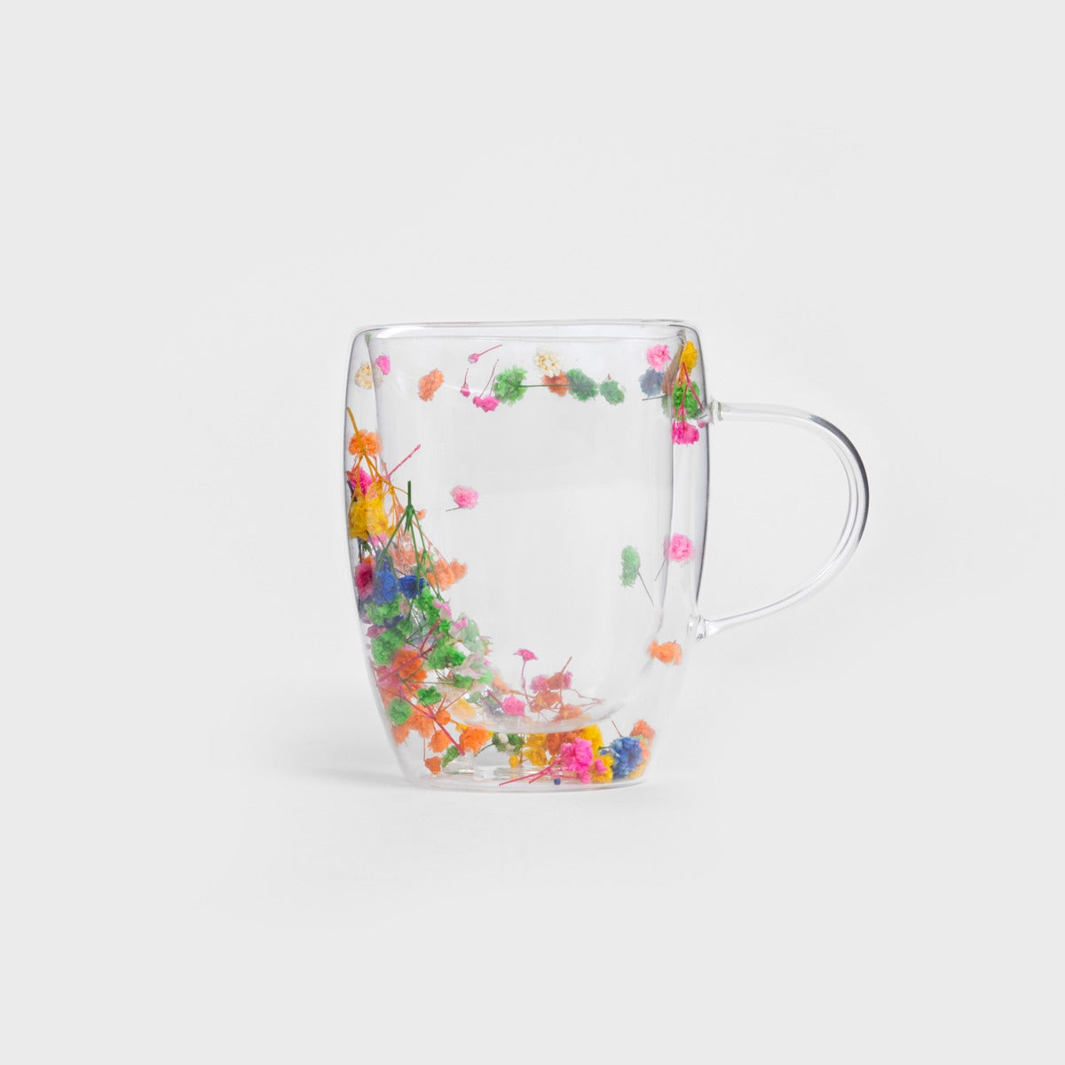 SECO Double Wall Glass Mug with Flower Design 0.35L
