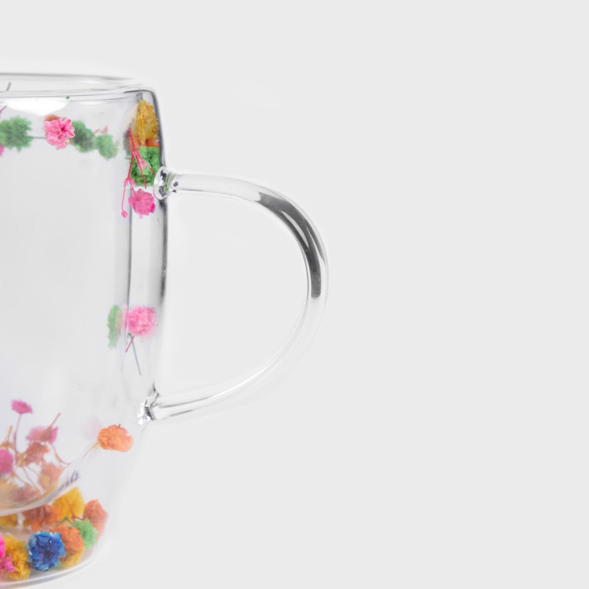 SECO Double Wall Glass Mug with Flower Design 0.35L