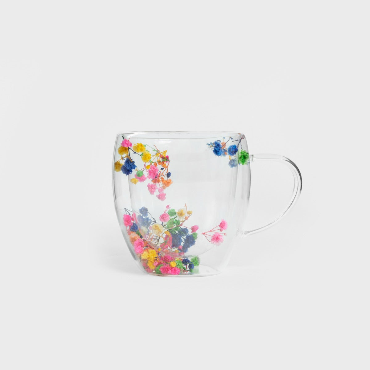 SECO Glass Mug with Double Wall and Floral Design 0.25L