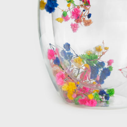 SECO Glass Mug with Double Wall and Floral Design 0.25L