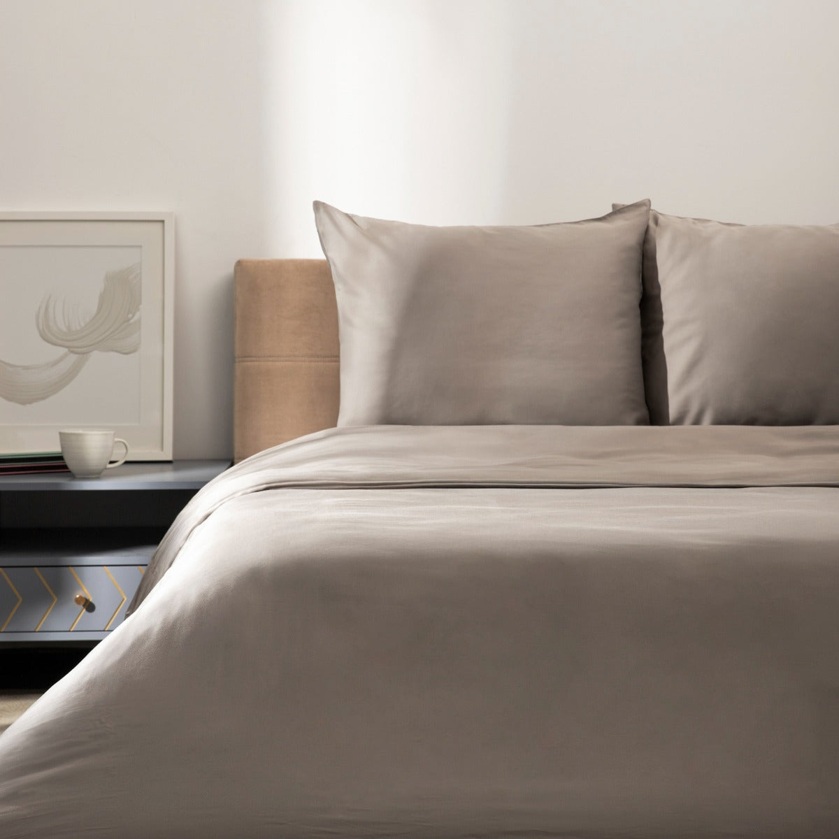 BAMSA Bamboo Grey Bedding Set 160x200 cm with Pillowcases