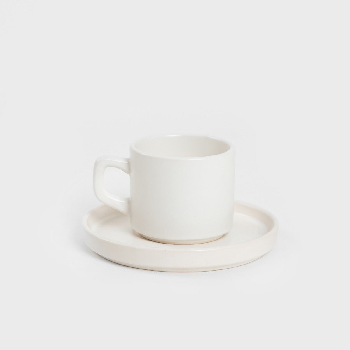 FAMELIO Ceramic Cup with Saucer White 200ml