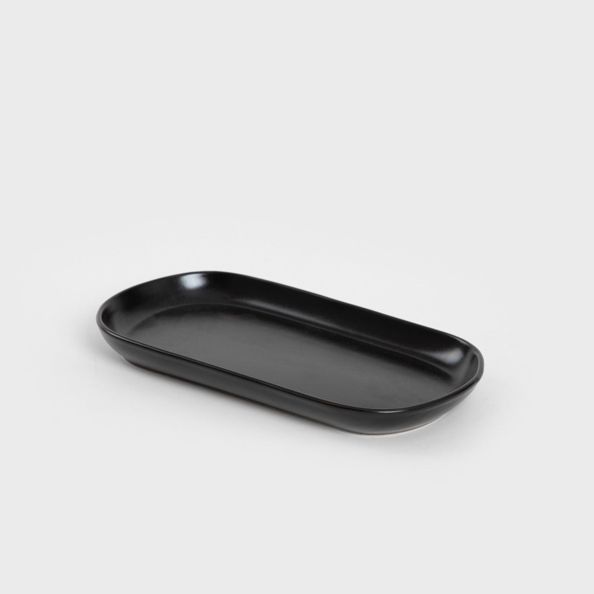 FAMELIO Oval Black Ceramic Platter 30 cm