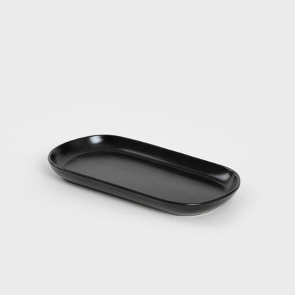 FAMELIO Oval Black Ceramic Platter 30 cm