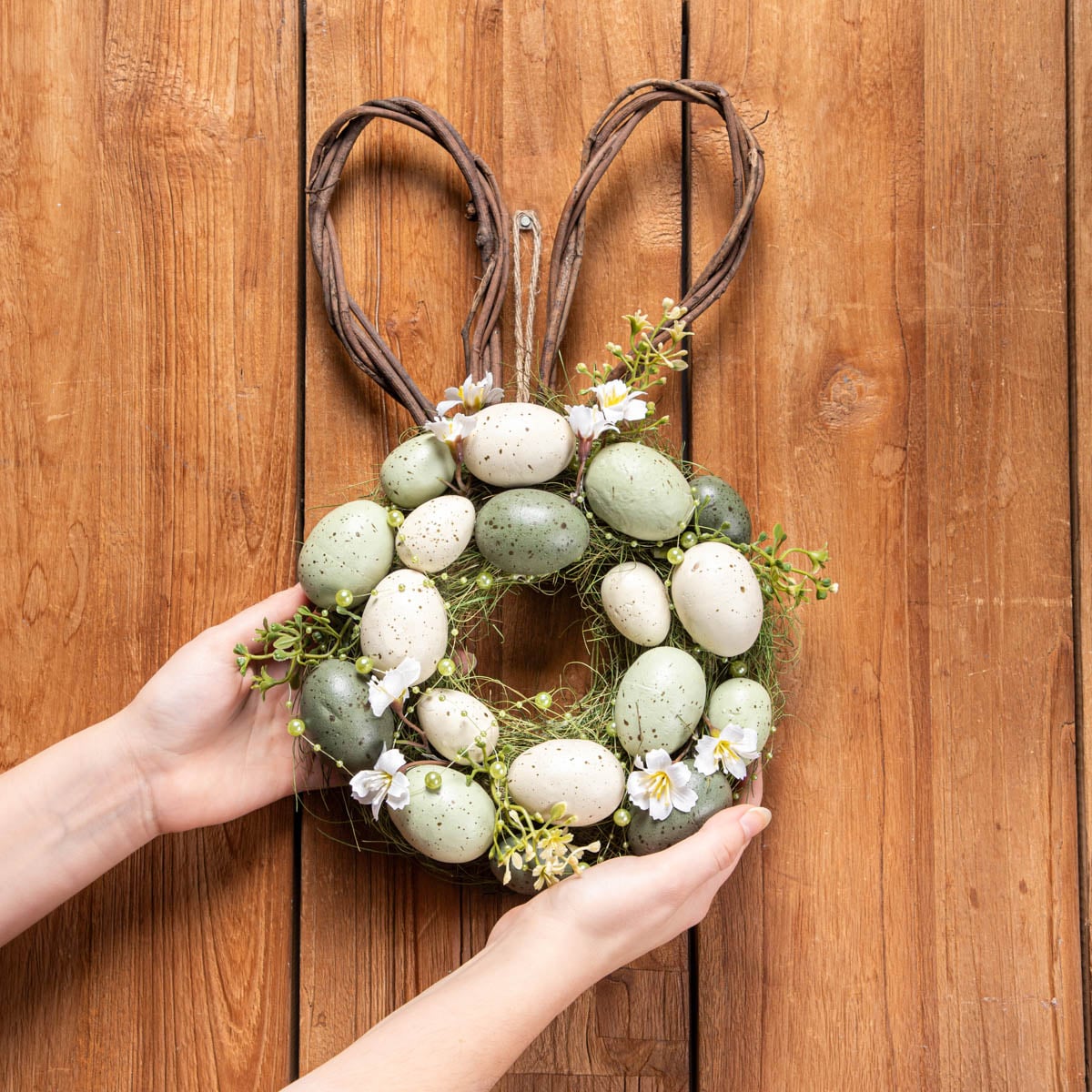 Easter decorations Easter Joy Decorative Wreath with Eggs and Ears 40x23x8 cm