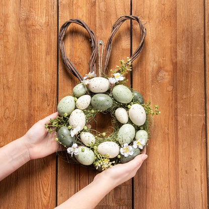 Easter decorations Easter Joy Decorative Wreath with Eggs and Ears 40x23x8 cm