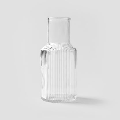 TOLLE Striped Glass Vase Transparent 21x9x9 cm