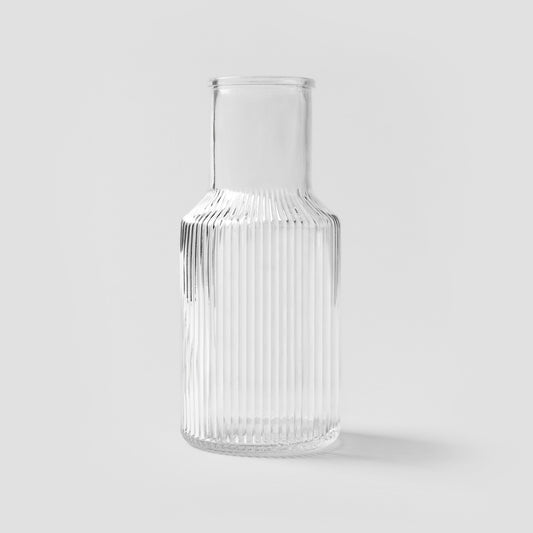 TOLLE Striped Glass Vase Transparent 21x9x9 cm