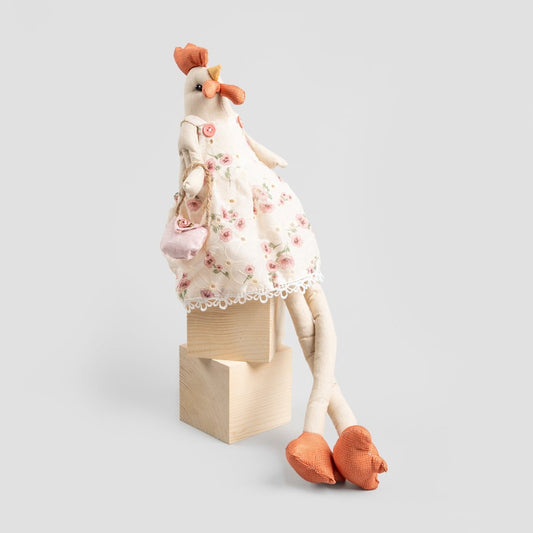 Gnome Chick Hen in Skirt Easter Standing Ornament 31x16x16cm