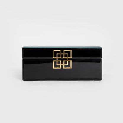CARNIVAL Jewelry Box Black Glass 20x16x9 cm
