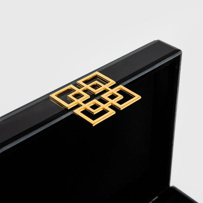 CARNIVAL Jewelry Box Black Glass 20x16x9 cm