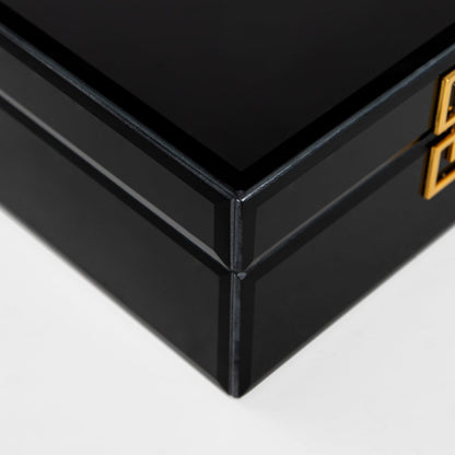 CARNIVAL Jewelry Box Black Glass 20x16x9 cm