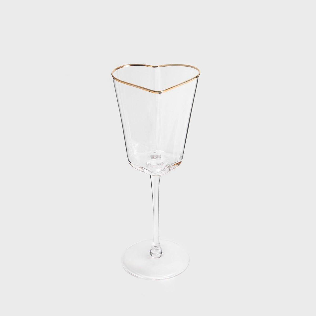 AMAR Heart-Shaped Wine Glass with Golden Rim 0.3L