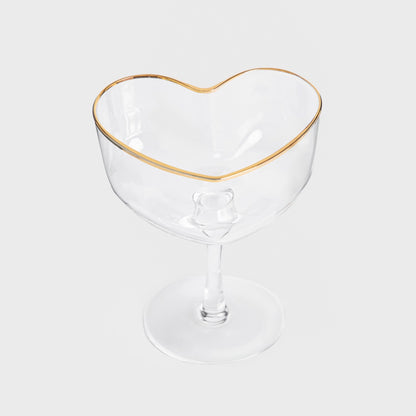 AMAR Heart-Shaped Margarita Glass with Gold Rim 0.18L