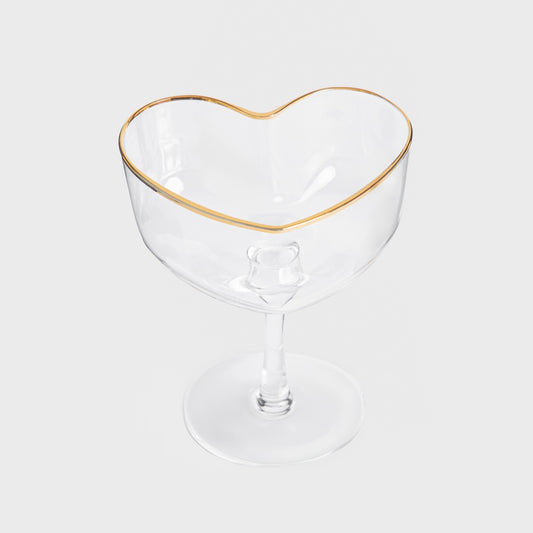 AMAR Heart-Shaped Margarita Glass with Gold Rim 0.18L