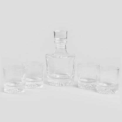 Set of PUERTO Whisky Set with Decanter and 4 Glasses - 750ml