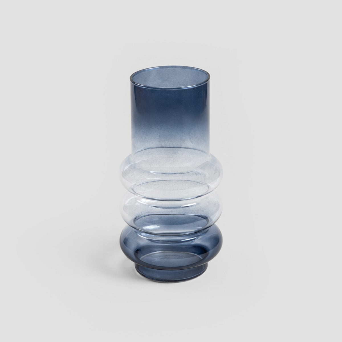 Circle Blue-Transparent Ombre Glass Vase 13x27x13cm