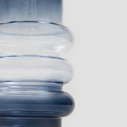 Circle Blue-Transparent Ombre Glass Vase 13x27x13cm
