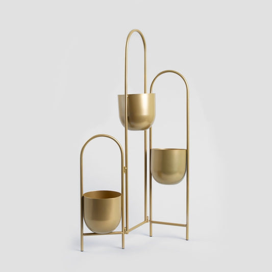 FLOERO Metal Gold Flowerbed 49x14x80 cm