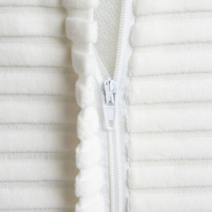 White Velour Corduroy Cushion Cover 45x45 cm | SAMT