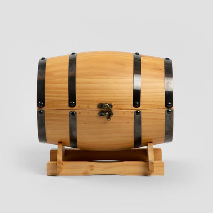 Gomera Whisky Barrel Set - 4 Piece Wooden Carafe and Glasses