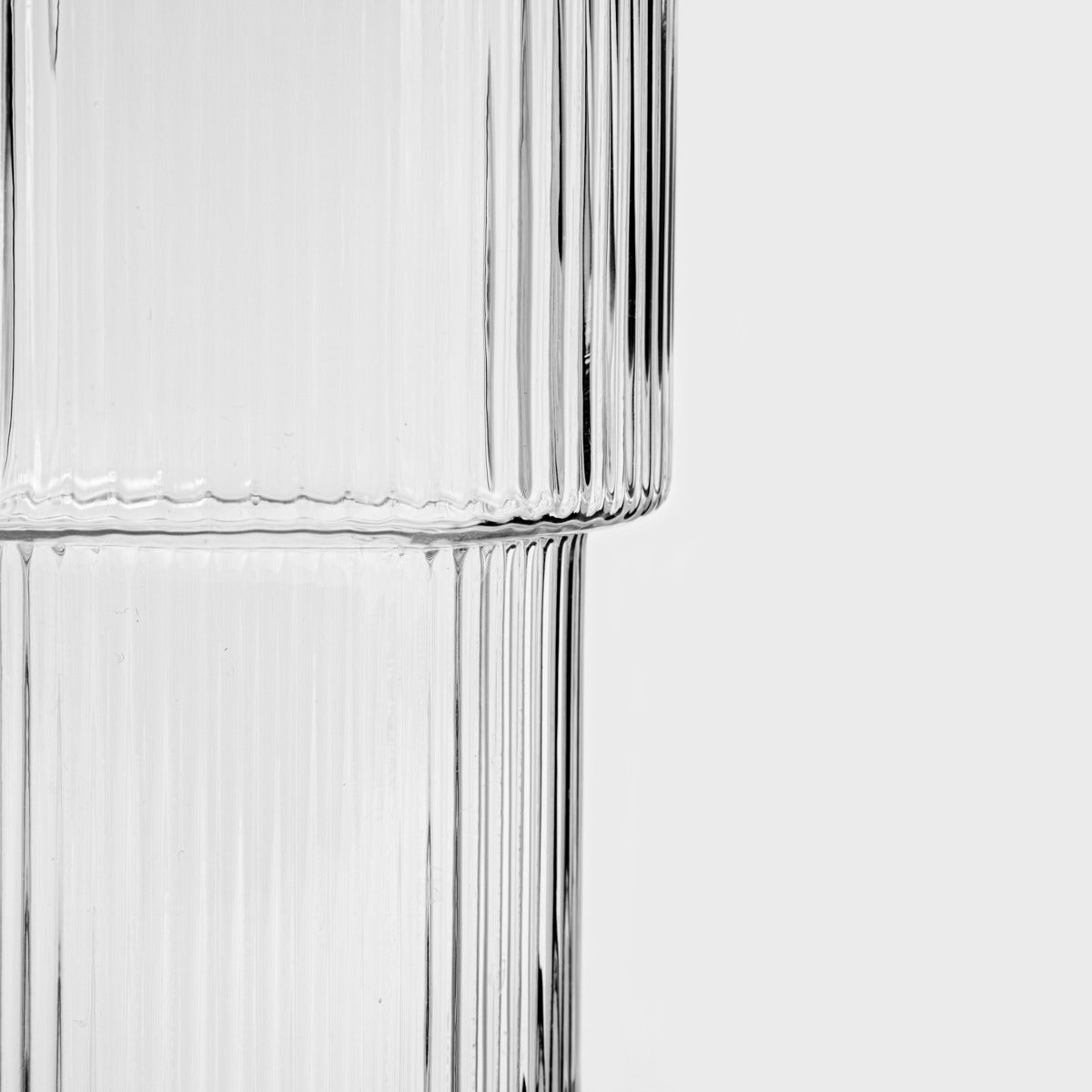 LIMPID Transparent Glass Vase with Geometric Pattern 8x12x8cm