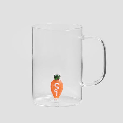 Ortaggio Glass Mug with Carrot Handle 0.48L